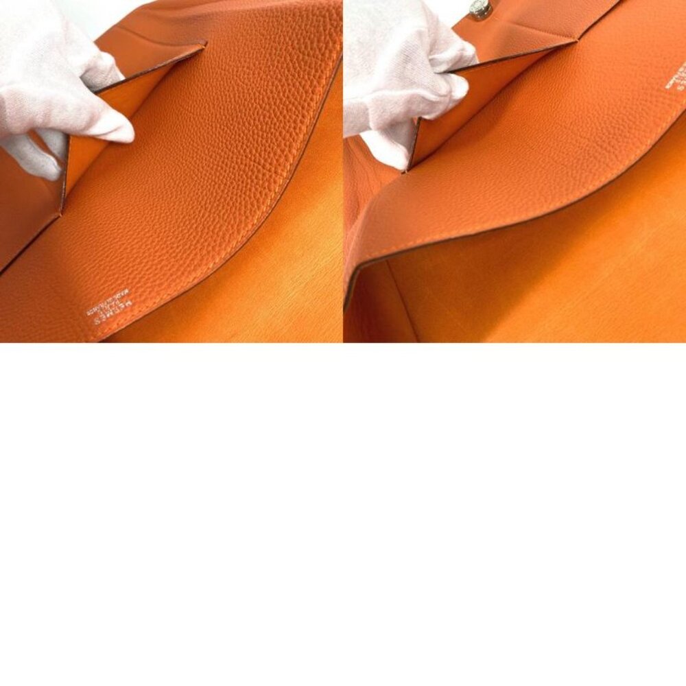 Hermes Clutch Bag Dogon Meeting Taurillon Clemence Orange - Picture 9 of 9